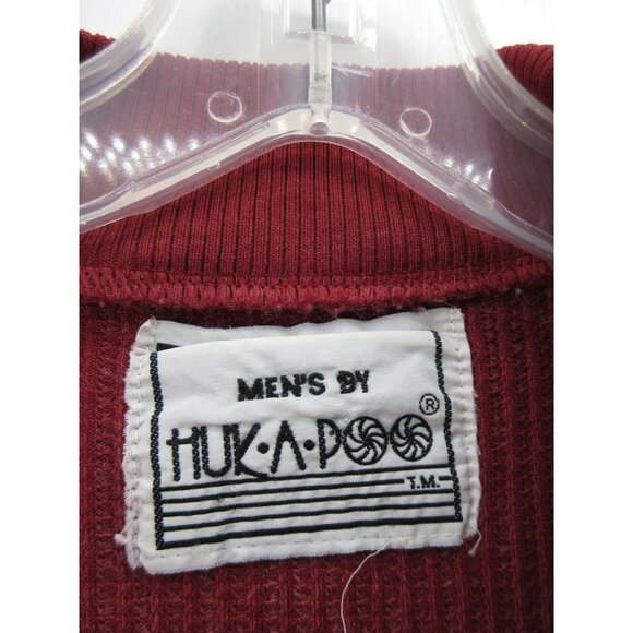 VINTAGE Huk A Poo Sweater Medium Pullover Ribbed Knit 80s Retro Pocket - Picture 9 of 10